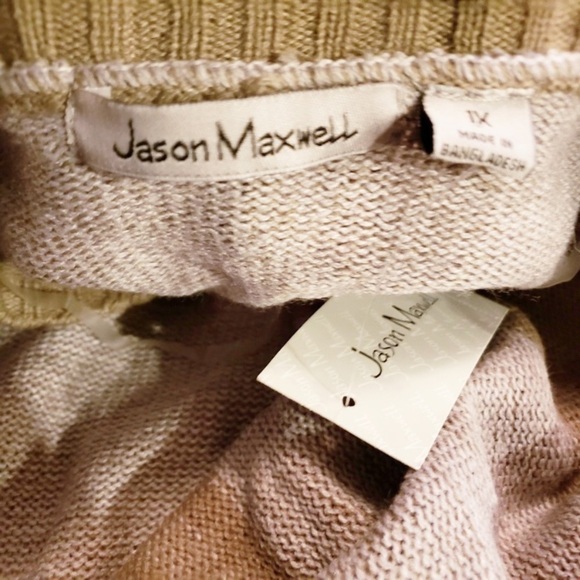 Jason Maxwell NWT Striped Boyfriend Open Cardigan Pockets Brown Stripe Size 1X - Picture 9 of 11